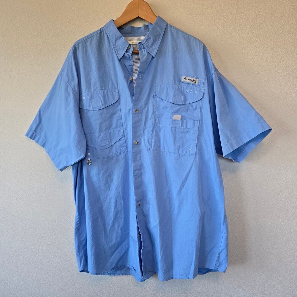 Columbia PFG XL Fishing Shirt in Sky Blue